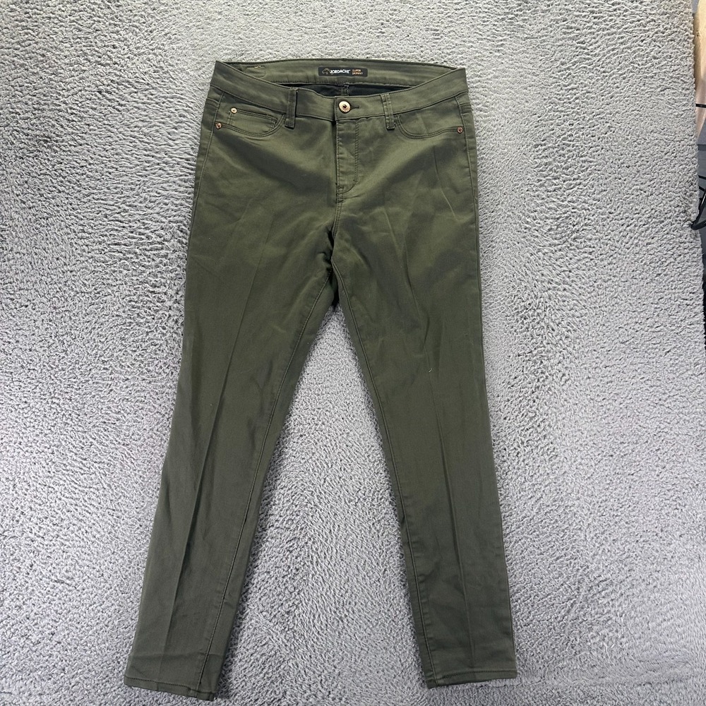 Jordache Jeans Womens 14 Green Cotton Skinny Leg Utility Travel Workwear Stretch